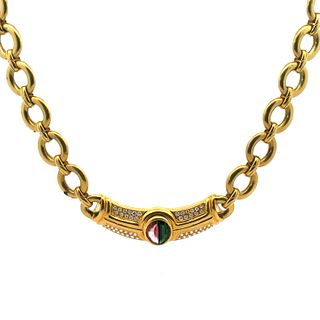 Tourmalines & Diamonds 18k Gold Necklace
