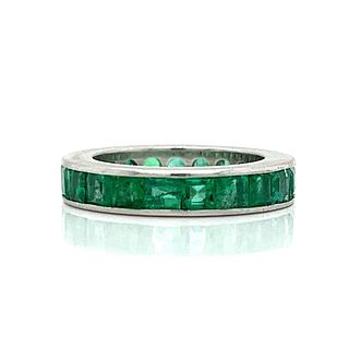Platinum 2.50 Ct. Emerald Eternity Ring