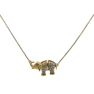 Elephant Necklace in 18k Gold with Diamonds