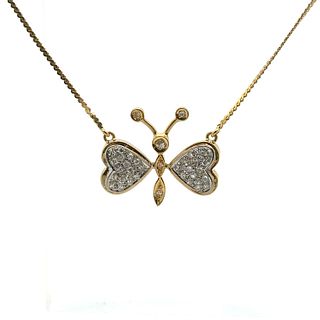 Butterfly Necklace in 18k Gold with Diamonds
