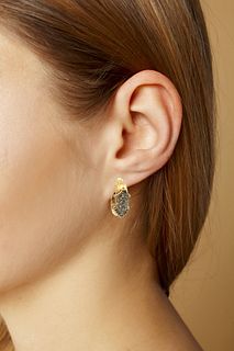 1.05 Cts Diamonds 18k Gold Retro Earrings