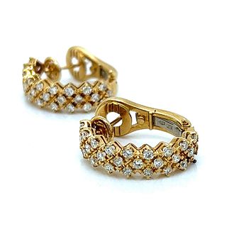 18K Yellow Gold 1.60 Ct. Diamond Earrings