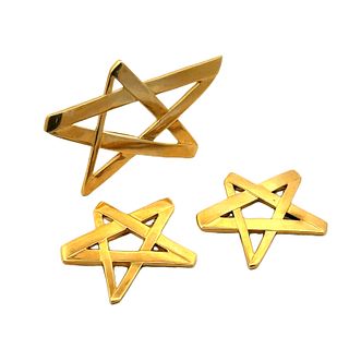 Tiffany & Co. Paloma Picasso Star Brooches 18k Gold