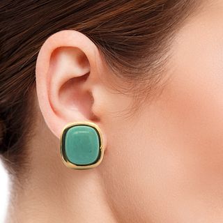 14k Gold Earrings with Turquoises
