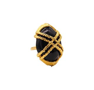 Cartier New York Cocktail Ring In 18K Gold With Oval Black Jade