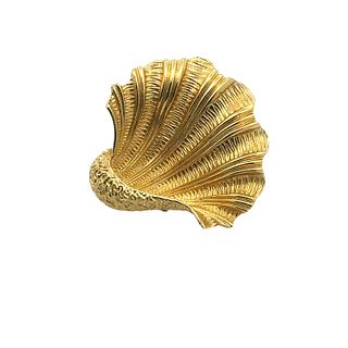 Tiffany & Co. Vintage 18k Gold Shell Brooch