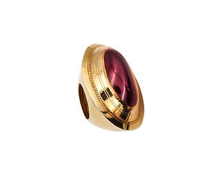 Modernist 1970 Sculptural Ring In 18K Gold With 51,60 Cts Garnet