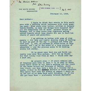 President Franklin D. Roosevelt Letter on Nazi-ism and &#39;Another crisis in Germany&#39; (February 1938)