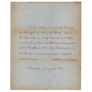 President Andrew Johnson Approves an 1865 Land &#39;Treaty with the Osage&#39;
