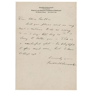 Franklin D. Roosevelt Autograph Letter Signed
