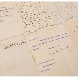 William McKinley Small Collection of (7) Signed Letters, Notes, and Documents (1886-1893)