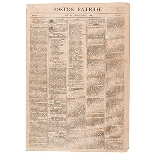 James Madison Inauguration Newspaper: Boston Patriot (April 7, 1809)