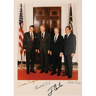 Four Presidents Signed Photograph (Taken at White House Before Anwar Sadat&#39;s Funeral)