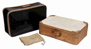 Two Vintage Hermes Paris Suitcases