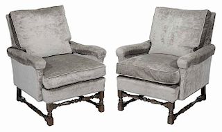 Pair William and Mary Style Oak and