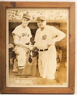 RARE Babe Ruth + Ted Williams The Only Picture Ever Taken In Uniform 