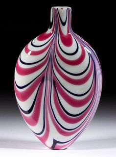 FREE-BLOWN MARBRIE-DECORATED FLASK