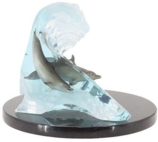 Robert Wyland (B. 1956) "Surf Rider" Sculpture