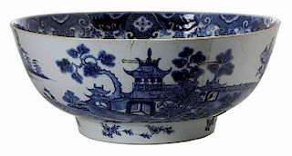 Large Chinese Export Punch Bowl