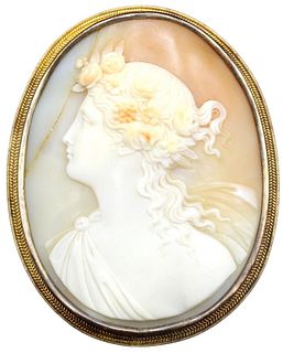 Antique 10K Cameo Woman in Relief