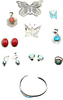 13 pcs Sterling Silver Jewelry/Tiffany,Coral,Turq.