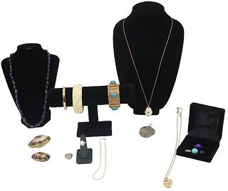 (12)Amethyst Necklace,GF Bracelet,Shell Boxes&More