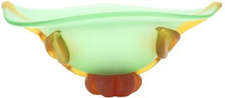 Green Tommy Rush Art Glass Centerpiece Bowl