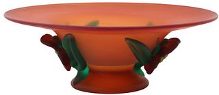 Tommy Rush Art Glass Plum Centerpiece Bowl