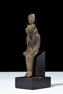 EGYPTIAN BRONZE SEATED SEKHMET