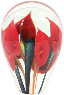 Lotton Studio Red Calla Lily Art Glass by Bayless