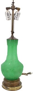 Carder Period Steuben Vase "Jade Green" Lamp
