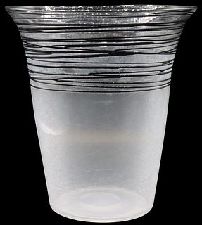 Steuben Threaded Art Glass Vase, Unmarked