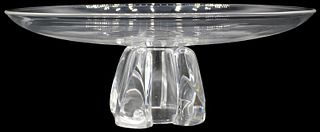12in Steuben Clear Crystal Pedestal Cake Stand