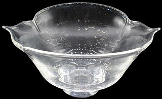 Mid 20 C Signed Steuben Shaped Glass Bowl