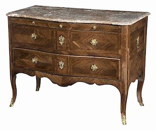 Louis XV Style Parquetry-Inlaid Marble