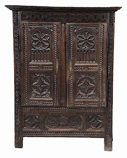Continental Baroque Carved Cabinet