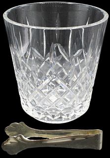 Waterford Lismore Cut Crystal Ice Bucket w/ Tongs