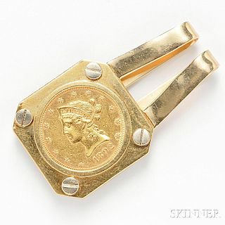 18kt Gold Coin-mounted Money Clip