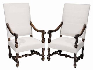 Pair Flemish Baroque Style Carved