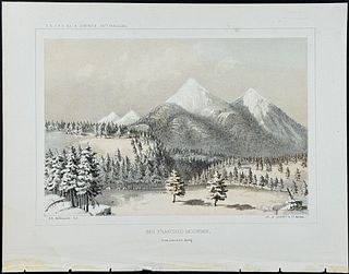 Pacific Railroad Survey by Mollhausen - San Francisco Mountain from Leroux's Spring