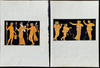 Hamilton - Pair of Engravings of a Painting from a Grecian Vase
