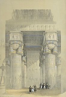 David Roberts - View from under the Portico of the Temple of Dendera