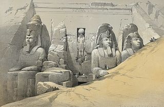 David Roberts - Front Elevation of the Great Temple of Aboosimble, Nubia