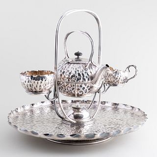 Hukin & Heath Silver Plate Tea Stand, After a Design by Christopher Dresser