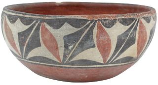 Antique Zia Pueblo Polychrome Native American Bowl