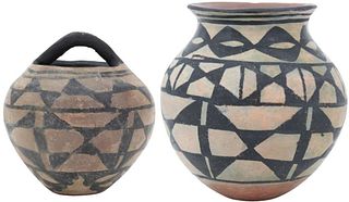 (2) Native American Santa Domingo Pottery Pieces