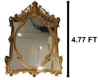 Large 19th Century French Gilt Wood Mirror