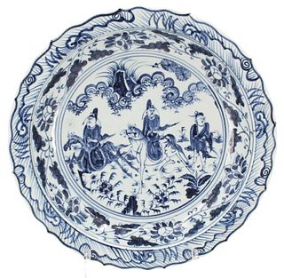 20C Chinese Porcelain Blue & White Charger