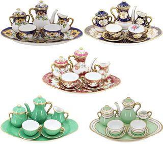 Collection 5 Antique English Diminutive Tea Sets
