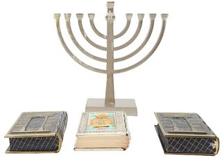 (3) Jewish Prayer Books & Menorah